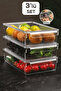 Set of 3 Covered Refrigerator Organizer Inside the Refrigerator Organizer 7 X 32.5 X 20 Cm