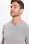 Men's Standard Fit Regular Cut Crew Neck Gray Knitwear Sweater - 6