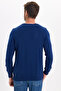 Men's Slim Fit Slim Fit Crew Neck Navy Blue Knitwear Sweater - 8
