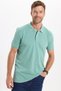 Men's Slim Fit Premium Series 100% Cotton Soft Textured Mercerized Green Polo Collar T-Shirt
