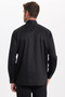Classic Fit Long Sleeve Cotton Satin Men's Black Shirt - 8