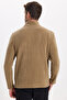 Unisex Standard Fit Full Zip Cold-Resistant Stand Collar Khaki Fleece Cardigan - 8