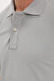 Men's Slim Fit Premium Series 100% Cotton Soft Textured Mercerized Gray Polo Collar T-Shirt - 6