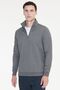 Men's Anthracite-Melange Standard Fit Fleece Lined Zippered Stand-Up Collar Cotton Sweatshirt - 3