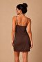 Brown Lace Detailed Thin Strap Stylish Women's Nightgown - 3