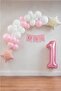 Pink One 1St Birthday Party Set – White and Pink Balloon Decoration Set