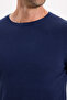 Men's Slim Fit Narrow Cut Crew Neck Honeycomb Patterned Sweater - 4