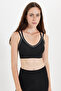 Women's Slim Fit Cross-Tie Strap V-Neck Black Crop Top - 8