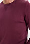 Men's Standard Fit Regular Cut Crew Neck Claret Red Knitwear Sweater - 5