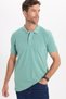Men's Slim Fit Premium Series 100% Cotton Soft Textured Mercerized Green Polo Collar T-Shirt - 7