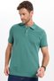 Men's Slim Fit Premium Series 100% Cotton Soft Textured Mercerized Green Polo Collar T-Shirt