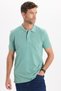 Men's Slim Fit Premium Series 100% Cotton Soft Textured Mercerized Green Polo Collar T-Shirt - 5