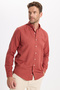 Men's Slim Fit Slim Fit Plain Oxford Embroidered Button down Collar Tile Sports Shirt - 7