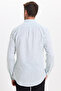 Men's Slim Fit Long Sleeve 100% Cotton Linen Effect Buttoned Collar Comfortable Green Shirt - 8