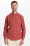 Men's Slim Fit Slim Fit Plain Oxford Embroidered Button down Collar Tile Sports Shirt - 5