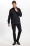 Classic Fit Long Sleeve Cotton Satin Men's Black Shirt - 2