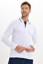 Men's Slim Fit 100% Cotton Long Sleeve White Polo Collar Sweatshirt - 3