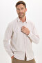 Men's Classic Fit Regular Cut Long Sleeve 100% Cotton Linen Texture Green Shirt - 3