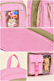 حقيبة ظهر مدرسية للبنات باللون الوردي متعددة الأقسام مع تفاصيل دب لطيف، حقيبة مدرسية ابتدائية 1480 - 7