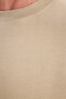 Unisex Regular Fit Comfortable Cut 100% Cotton Crew Neck Beige T-Shirt - 6
