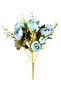 Brussels Peony Rose Bunch (Blue-Turquoise) Blue - 3