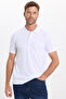 Men's slim fit premium series 100% cotton soft mercerized white polo collar t-shirt