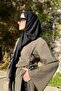 Women's Side Tie Detail Stitched Tunic Khaki Green - 3