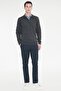Men's Anthracite-Melange Anti-Pilling Fabric Standard Fit Polo Neck Knitwear - 4