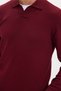 Men's Standard Fit Regular Cut Polo V-Neck Burgundy Knitwear Sweater - 5