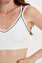 Women's Slim Fit Cross-Tie Strap V-Neck White Crop Top - 5