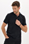 Men's Slim Fit Premium Series 100% Cotton Soft Textured Mercerized Black Polo Collar T-Shirt - 8