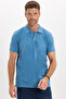 Men's Slim Fit Premium Series 100% Cotton Soft Textured Mercerized Indigo Polo Collar T-Shirt
