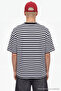 Siyah Oversize/Geniş Kesim Çizgili Kısa Kol T-Shirt TMNSS20TS0511 - 6