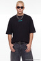 Black Oversized/Wide Cut Puffy Printed 100% T-Shirt TMNSS23TS00171 - 4