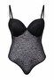 Siyah İnce Askılı Leopar Desenli Büyük Beden Body TBBAW27CS00032 - 4