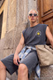 Antrasit Oversize/Geniş Kesim Soluk Efektli Yazı Baskı %100 Pamuk T-Shirt/Atlet TMNSS23AL00009 - 2