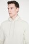 Men's Beige Standard Fit Regular Fit 3 Thread Hooded Cotton Sweatshirt with Fleece Inside - 4