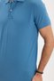 Men's Slim Fit Premium Series 100% Cotton Soft Textured Mercerized Indigo Polo Collar T-Shirt - 4