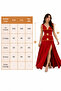 Women's Straps Shoulder Tie Double Breasted Collar Long Slit Janjan Crepe Dress - 2