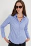 Women's Slim Fit Slim Fit Cotton Long Sleeve Striped Blue Women's Shirt - 5