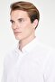 Men's White 100% Cotton Flannel Oxford Slim Fit Buttoned Collar Flared Shirt - 10