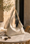 Women's Cream Lined Hand and Shoulder Bag
