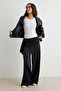 Siyah Premium Lyocell İçerikli Yazlık Wide Leg Kuşaklı Normal Bel Uzun Örme Pantolon TWOSS26PL00165 - 2