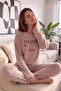 Coffee Thanks Patterned Plush Polar Pajama Set - 5