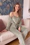 Green Gage Exclusive Velvet Women's Pajama Set with Robe - 6
