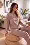 Coffee Thanks Patterned Plush Polar Pajama Set - 2