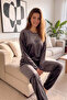 Smoked Perfect Patterned Exclusive Velvet Women's Pajama Set - 5