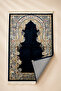 Erguvan Prayer Rug Cotton Soft Textured Premium Prayer Mat 80X120 |   Navy Blue Luxury Carpet Prayer Rug - 6