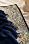 Erguvan Prayer Rug Cotton Soft Textured Premium Prayer Mat 80X120 |   Navy Blue Luxury Carpet Prayer Rug - 5
