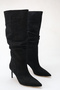 Siyah Süet 8 cm Kadın Slouchy Çizme TAKAW27CZ00018 - 5